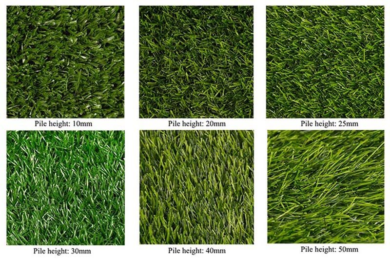 artificial grass pile height